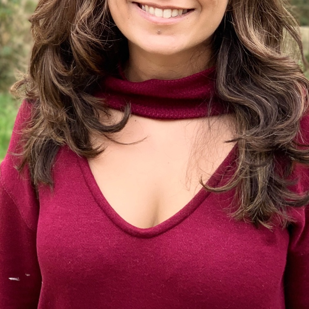 Maroon jumper/tunic S